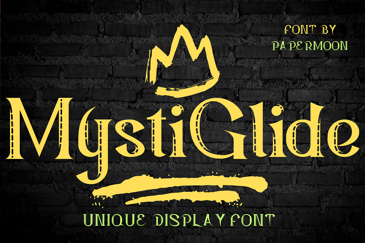 MysticGlide: Unique Display Font, a Script Font by PaperMoon (Photo 1 of 7)