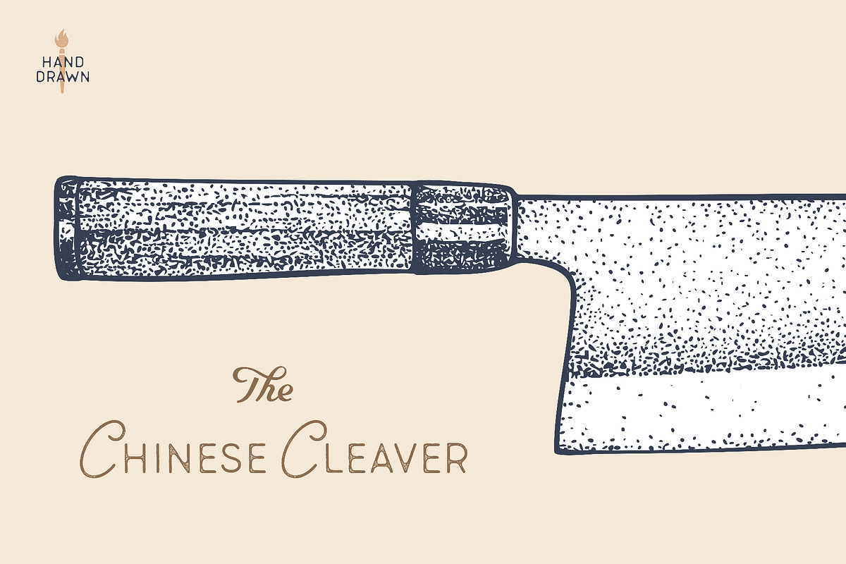 Butcher Knife. Hand drawn sketch, a Food Illustration by Foxys Graphic (Photo 3 of 3)
