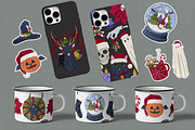 Spooky Christmas Collection, an Illustration by SecondOfJuly (Thumbnail 4 of 5)