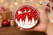 Merry Christmas Forest Round Sign, an Object Graphic by OK Design (Thumbnail 2 of 3)