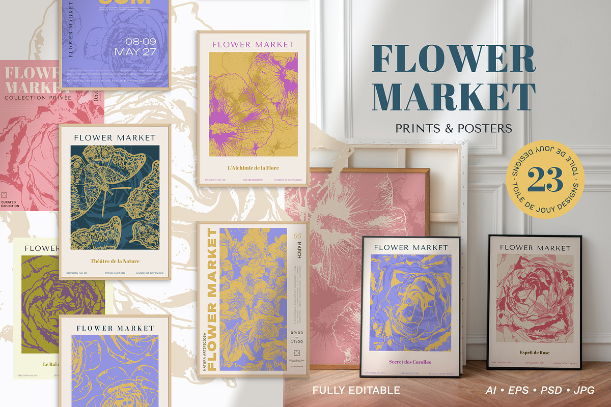 Flower Market: 23 Prints & Posters, a Poster Template by IuliiaSavko (Photo 1 of 12)