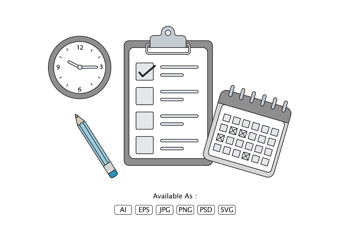 Daily Task Planning Illustration, a Work Illustration by Partikusi Design (Photo 2 of 3)