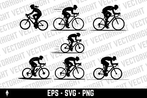 Illustration of a cyclist, a Transportation Illustration by Vectorhight