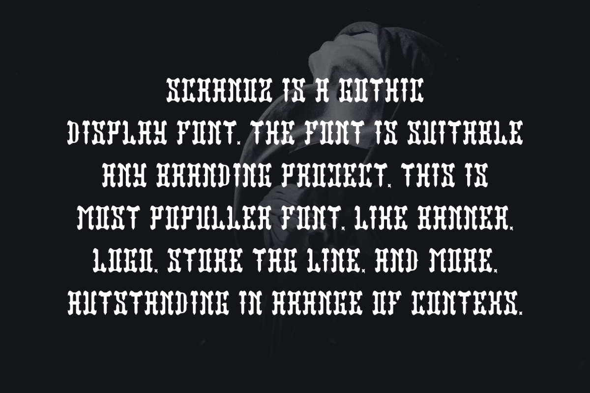 Scranoz - Artdeco Font, a Blackletter Font by Iqsiart Studio (Photo 2 of 6)