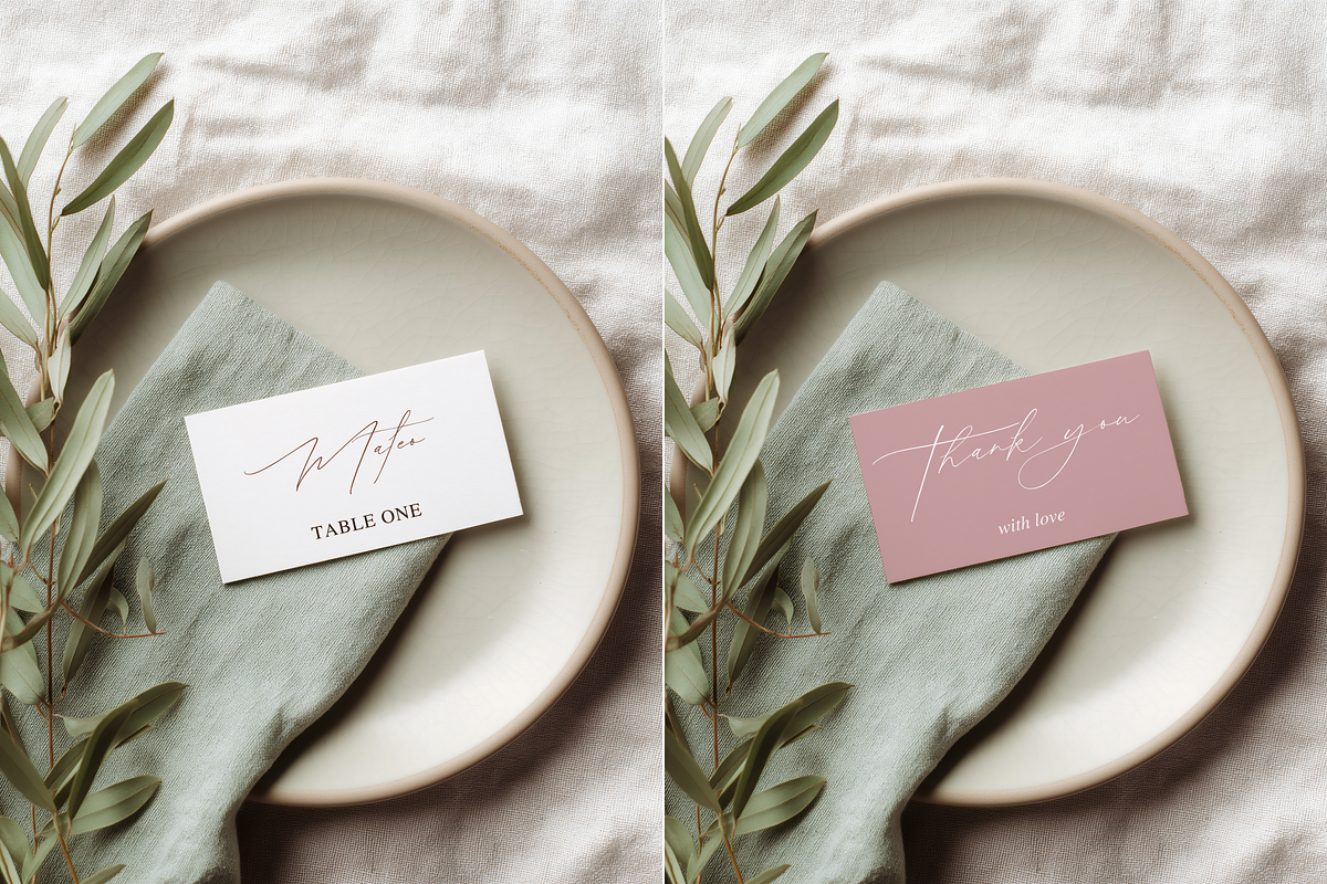 Olive 3.5x2 Place Card Mockup, an Advertising Mockup by Serenefeeling (Photo 2 of 6)