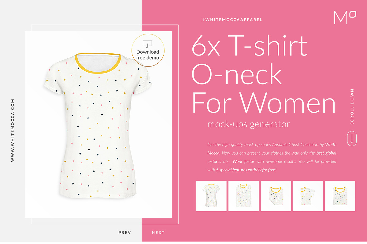 6x Women T-shirt Ghost Mock-ups Set, a Books & Magazine Mockup by Apparel_Mockups (Photo 1 of 23)