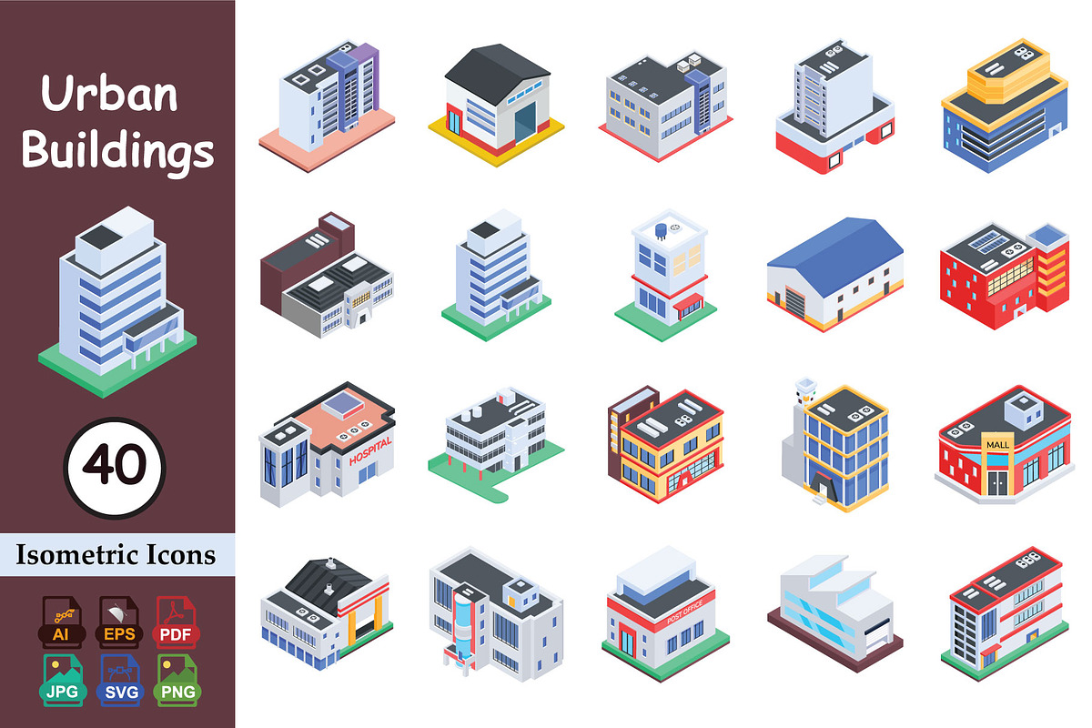 Urban Buildings Isometric, an Icon by Vector Portal (Photo 1 of 2)