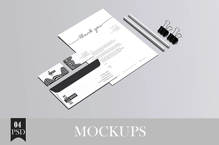 Black and White Stationery mockup