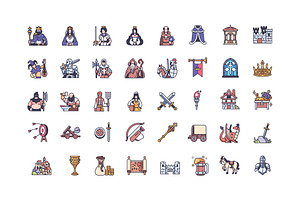 40 Medievel Icon Set