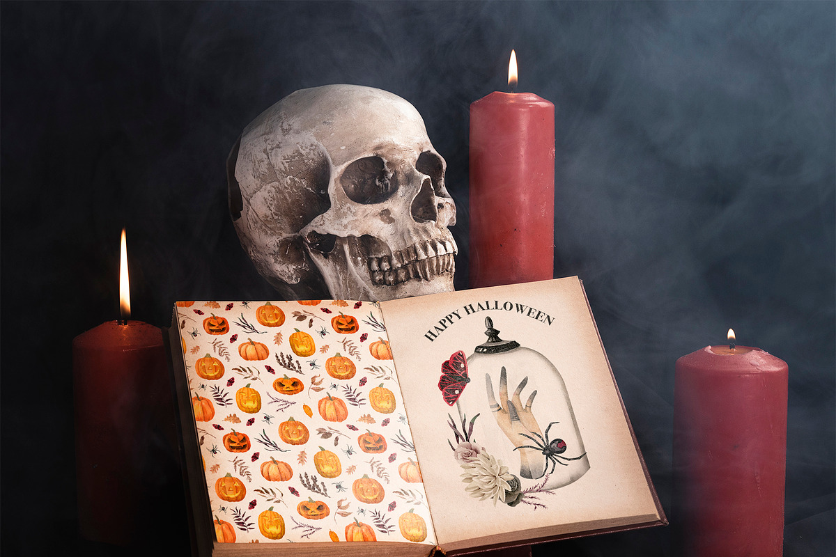 Halloween Horror Clipart, a Decorative Illustration by Julia M. Watercolor (Photo 6 of 9)