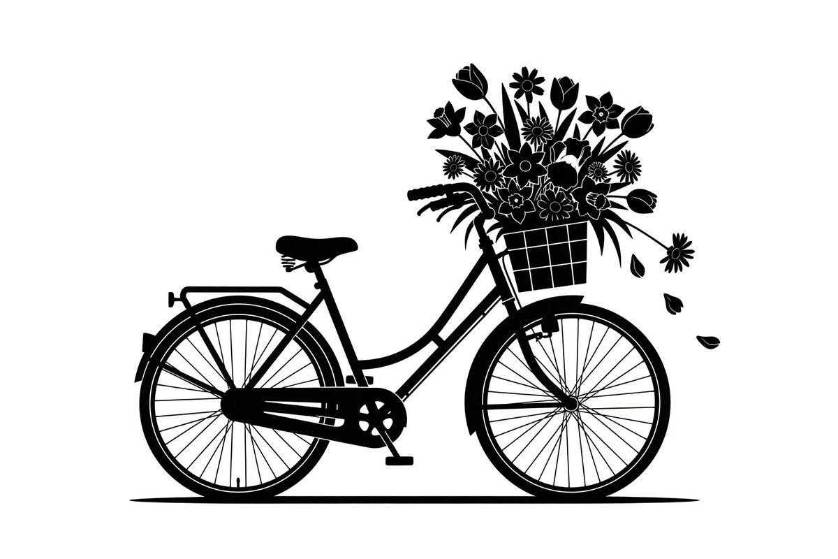 Flower Bicycle Silhouette Bundle, an Illustration by Gaye Art (Photo 11 of 31)