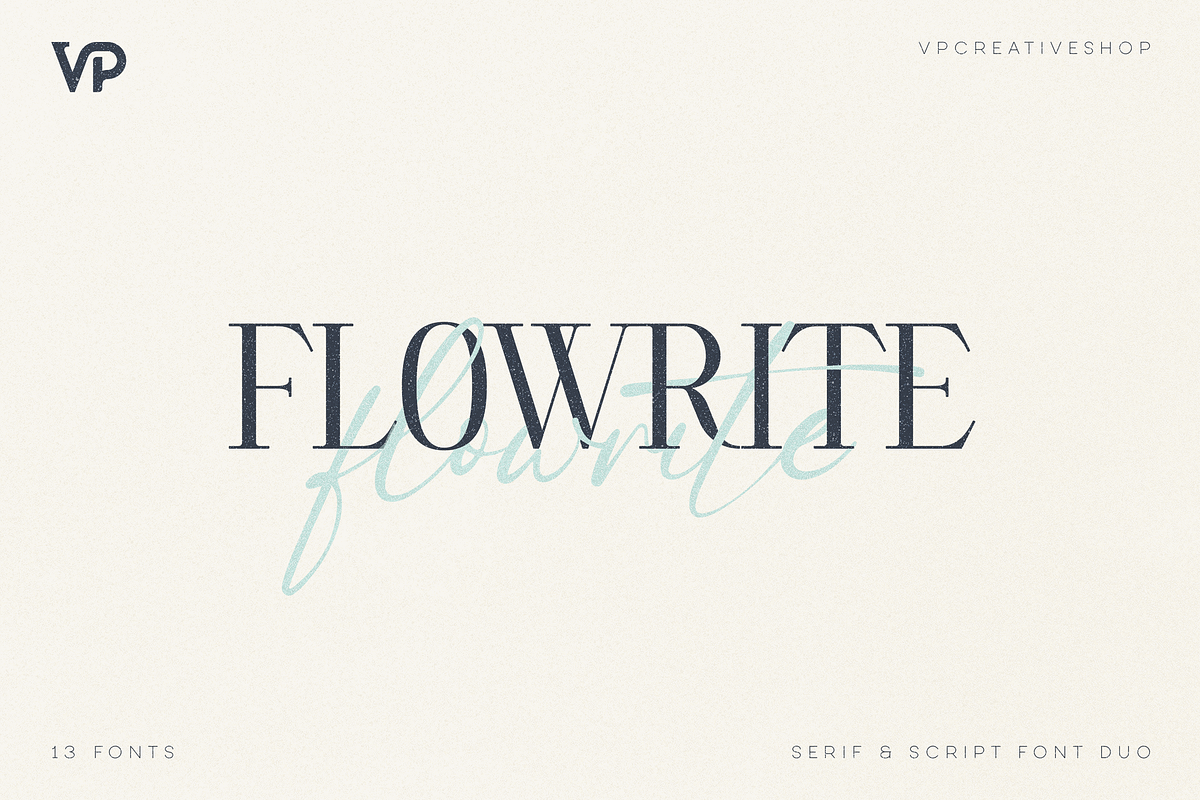SALE! Flowrite - modern font duo, a Serif Font by VP Fonts (Photo 1 of 16)