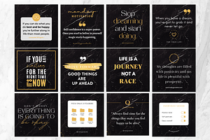 50 Black & Gold Quote Template