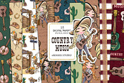 Country Music Seamless Patterns, a Pattern Graphic by Masha  Studio (Thumbnail 1 of 8)