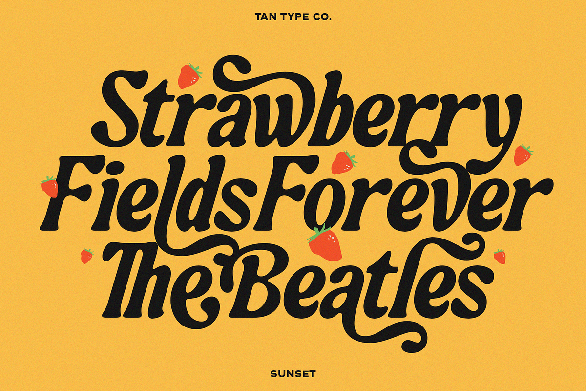 TAN - SUNSET Font Free Download - Script Fonts Preview 2026