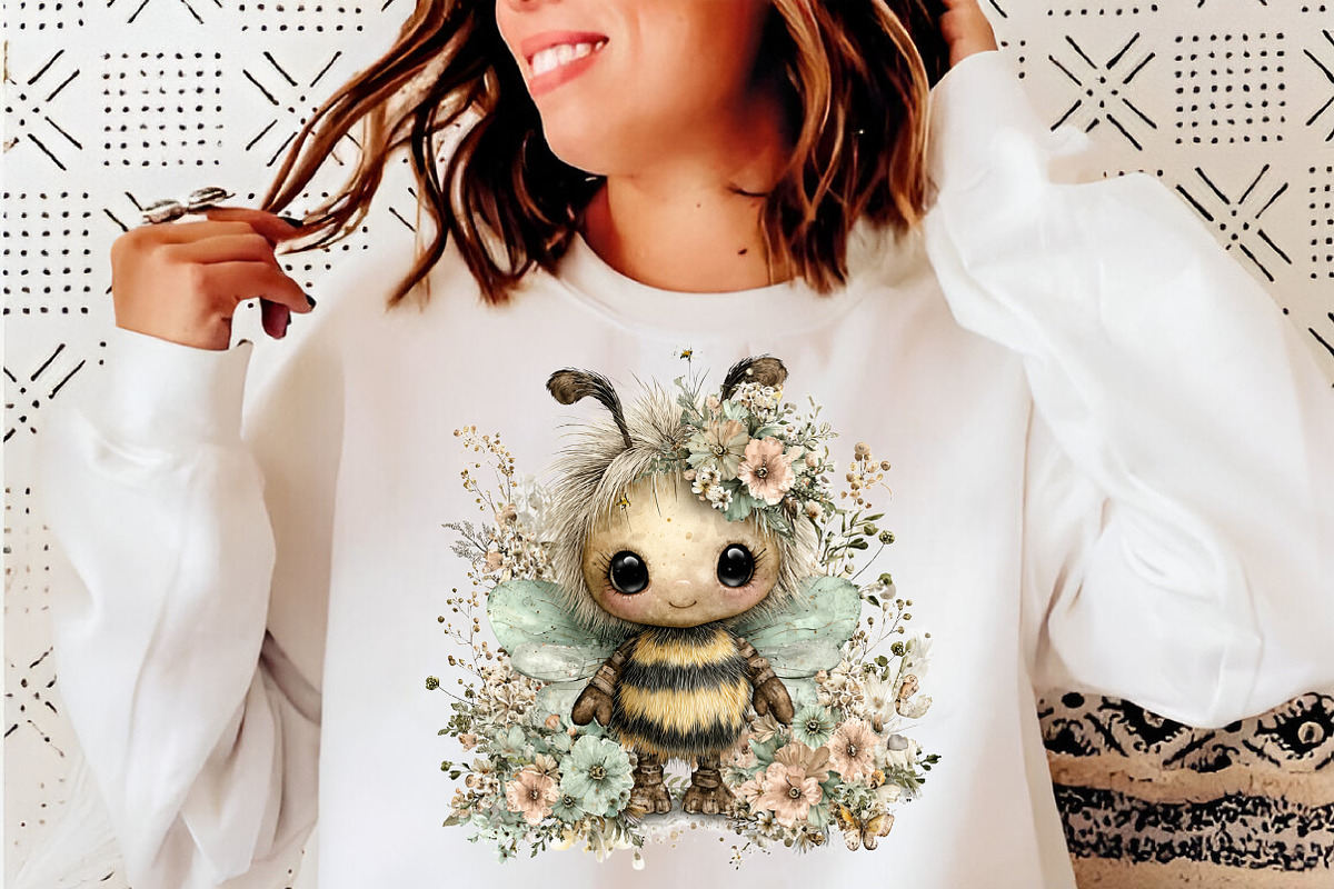 Whimsical spring bee clipart, an Illustration by SinaCreation (Photo 2 of 11)