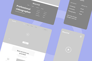 Videographer Wireframe Website