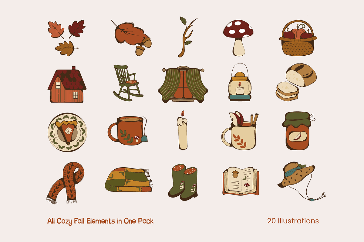 Cozy Cottagecore Fall Illustration, a Seasonal Illustration by Invisual Studio (Photo 4 of 10)