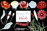 Marsala and Niagara blue watercolor, an Illustration by LABFcreations (Thumbnail 6 of 7)