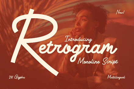 Retrogram - Vintage Monoline Script, a Script Font by HipFonts