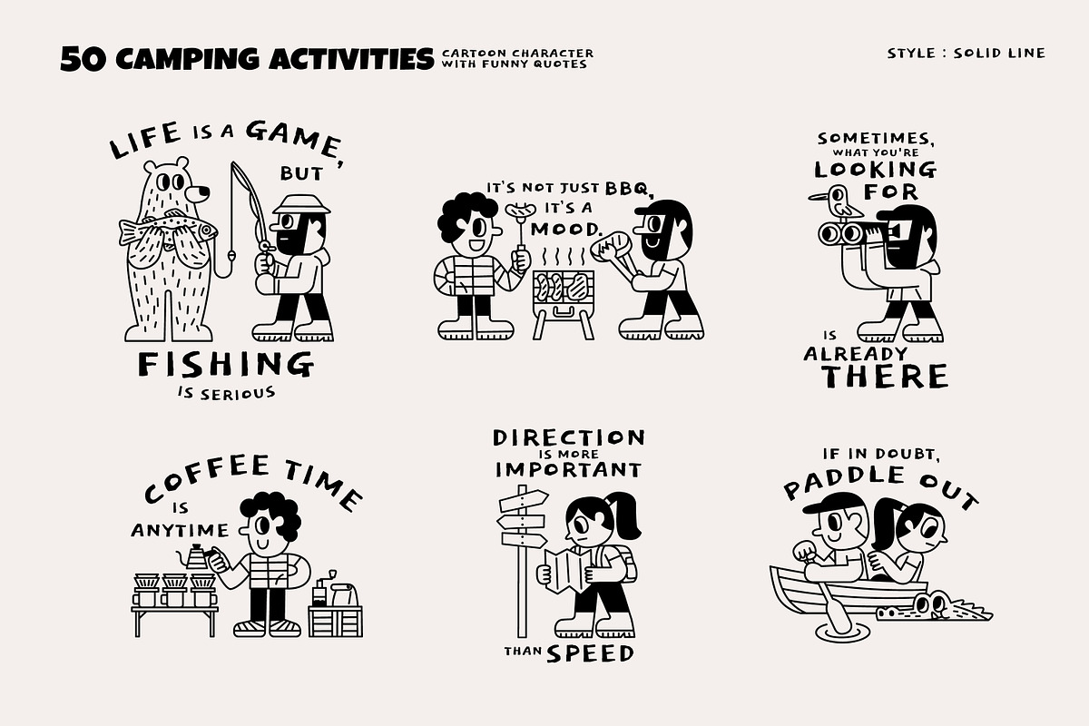 50 Camping Activities, an Illustration by monkik (Photo 11 of 21)