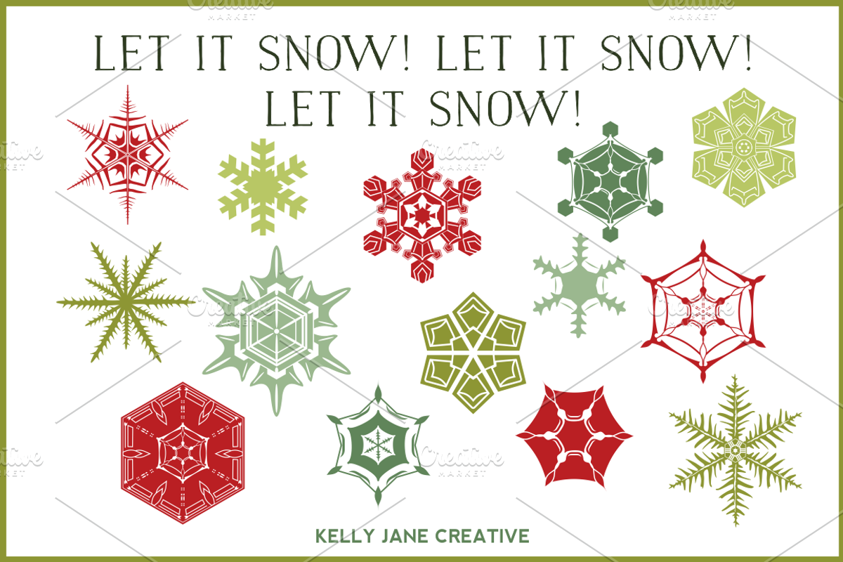 Christmas Snowflakes - Vector, an Illustration by Kelly Jane Creative