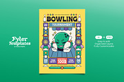 Retro Bowling Tournament Flyer, a Flyer Template by Tiptop Graphic (Thumbnail 1 of 5)