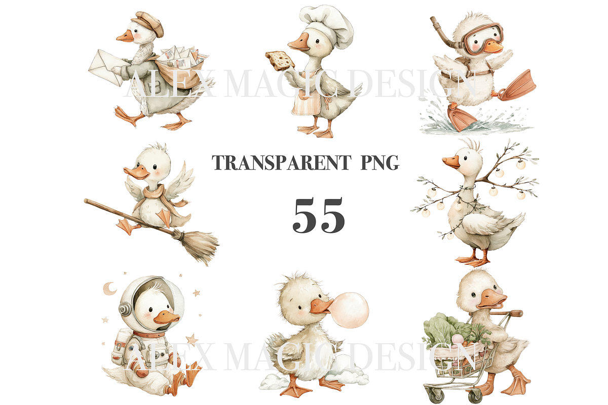55 Silly Goose Clipart PNGs, an Animal Illustration by Pati Charm Studio (Photo 4 of 9)