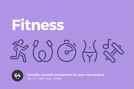 Fitness Icons — Pixi Line