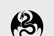 A bold dragon silhouette logo, an Illustration by Amazin_art (Thumbnail 14 of 16)