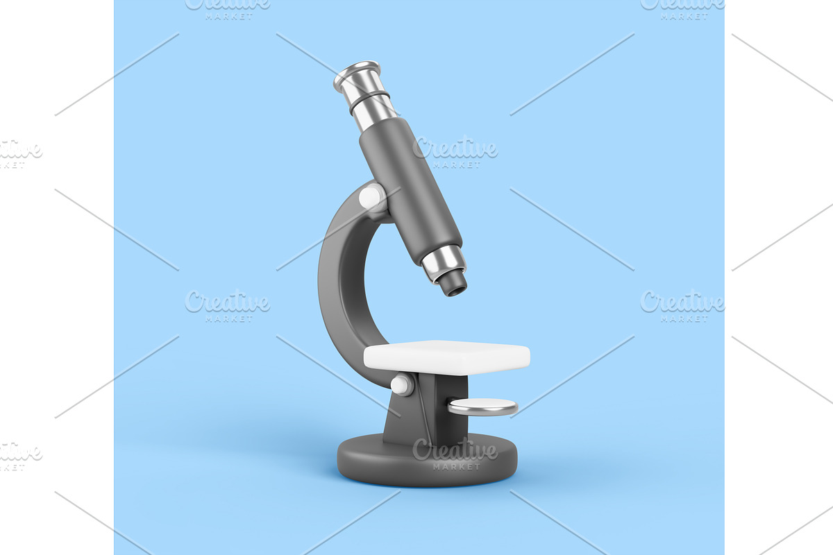 Microscope 3d render icon. Realistic, a Technology Illustration by Marozhkastudio