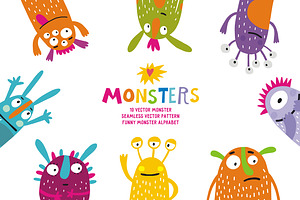 Funny Monster Vector Set