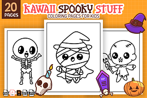 Cute Spooky Stuff Coloring Pages kid