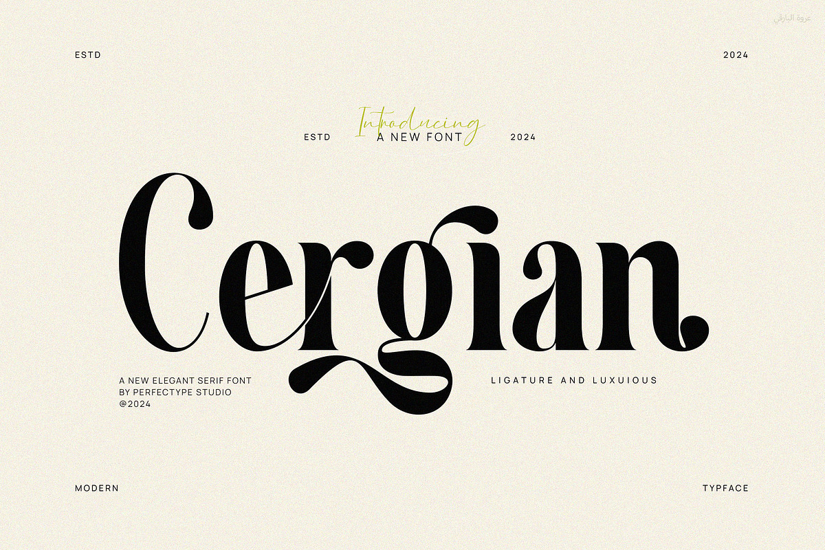 Cergian Elegant Ligature Serif Font, a Serif Font by Perfectype (Photo 1 of 6)