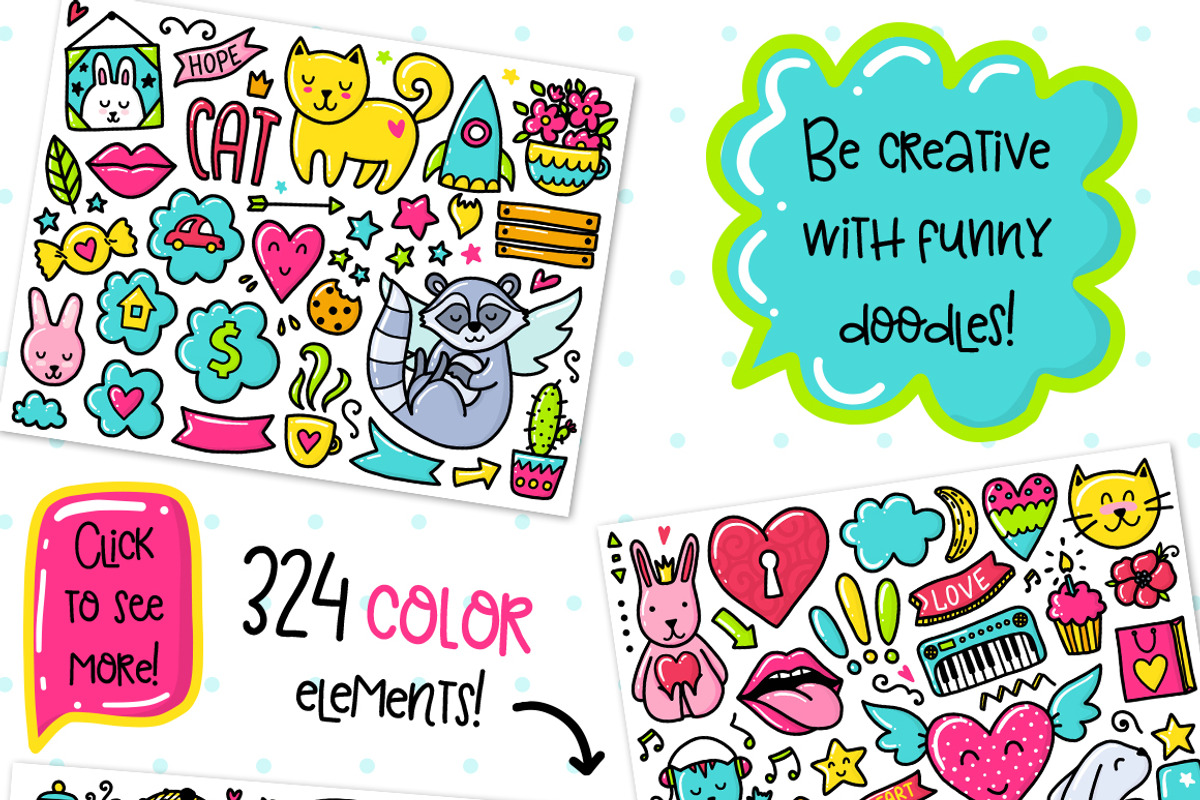 700 Doodles & Patterns - Clipart Set, an Object Graphic by Velliniki (Photo 2 of 5)