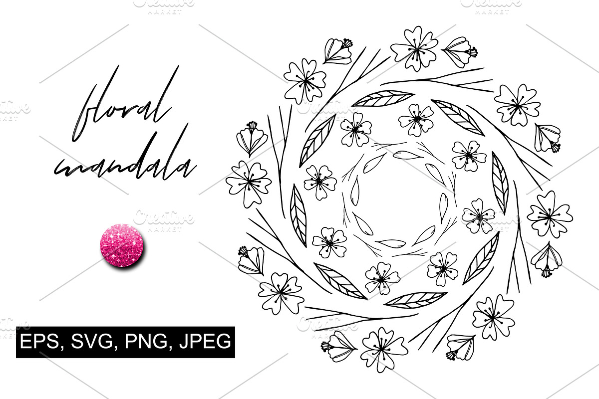 Sakura Floral Doodle Set, a Graphic by kh_cat (Photo 3 of 6)