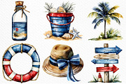 Watercolor Coastal Clipart, an Illustration by Craft Nest (Thumbnail 6 of 9)