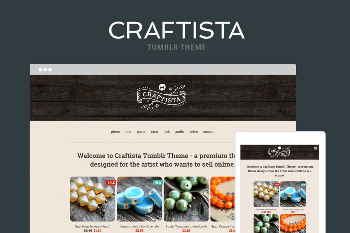 Craftista Tumblr Theme, a Websites & App Template by Themelantic (Photo 1 of 5)