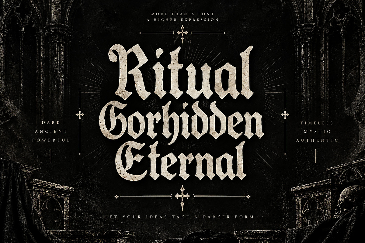 Gothik Ritual — Timeless attitude., a Blackletter Font by Wow Magic (Photo 4 of 6)