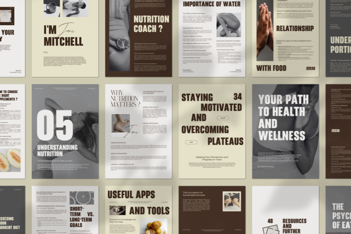 60 Health & Wellness Workbook Canva, a Presentation Template by Amaré Creative (Photo 6 of 6)