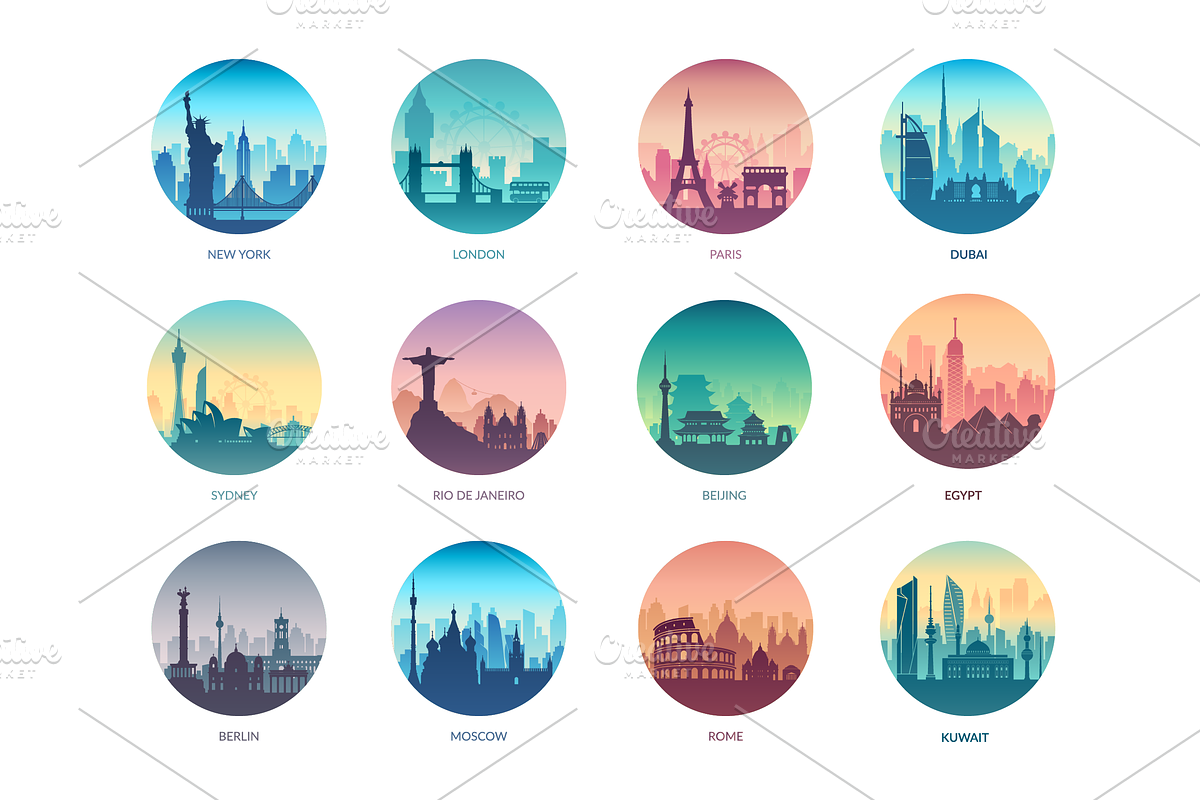 Famous Cities Landscape Collection, an Illustration by Chuhastock (Photo 14 of 15)