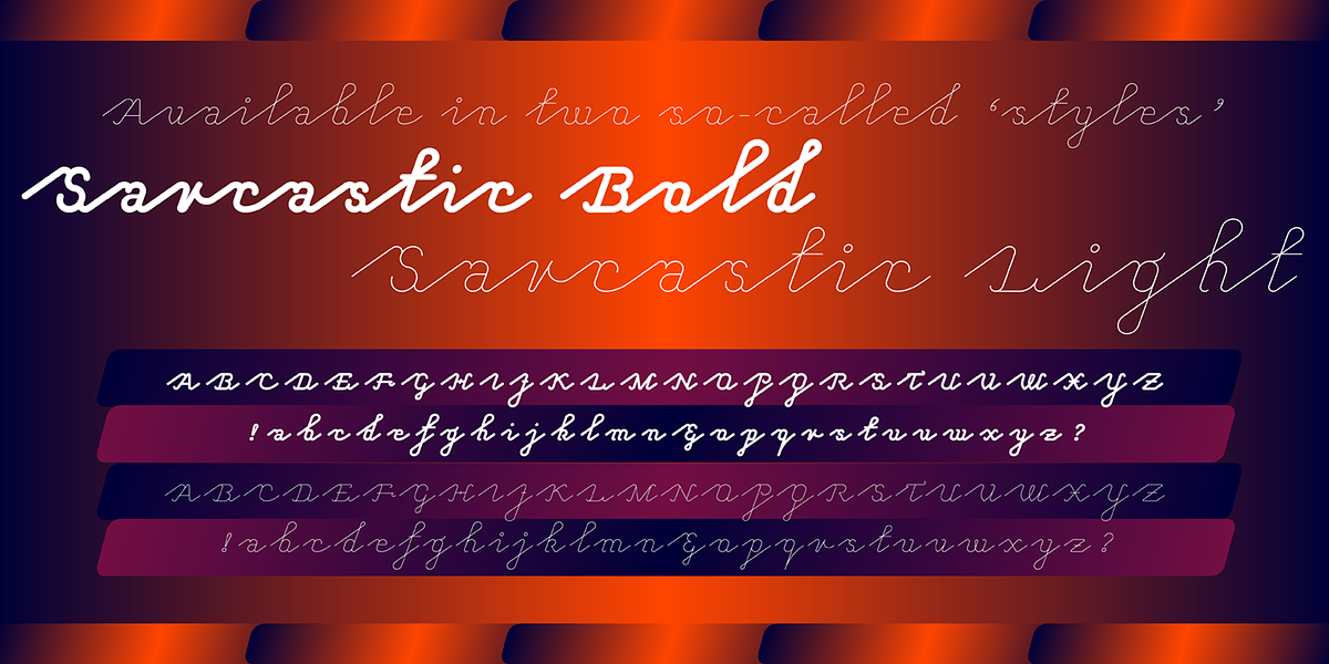 Sarcastic, a Script Font by Barnbrook Fonts (Photo 2 of 4)