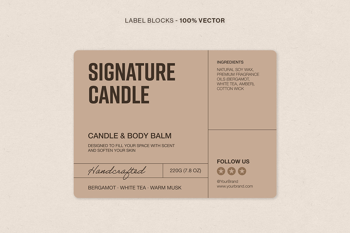Product Packaging Label Template Set, a Stationery Template by BrandPacks