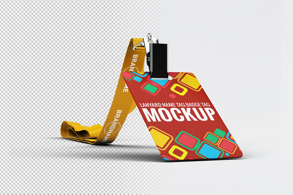 Lanyard Name Badge Tag Mock-up, an Advertising Mockup by Se٧enStudio (Photo 6 of 10)