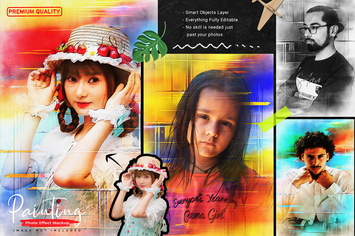 Painting Photo Effect Mockup, a Brushes & More by zahidhossainalif (Photo 1 of 9)