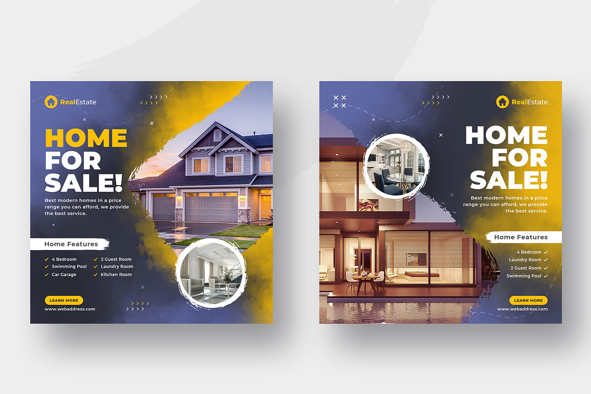 Real Estate Instagram Post | Cover, a Social Media Template by Uiparvin (Photo 3 of 5)