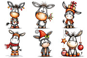 Whimsical Christmas Donkey Clipart, an Illustration by Pixels.Craft (Thumbnail 5 of 6)