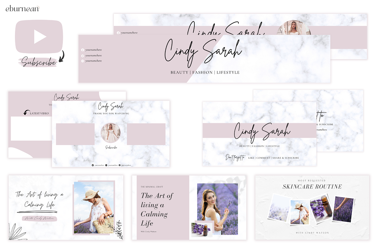 YouTube Branding Kit template Canva, a Social Media Template by Studio Eburnean (Photo 2 of 5)