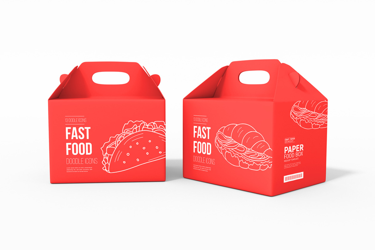 Fast food doodle icons collection, an Outline Icon by Gulnarart (Photo 3 of 3)