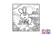 Easter Bunny Coloring Page, a Seasonal Illustration by MISS CHATZ (Thumbnail 3 of 3)